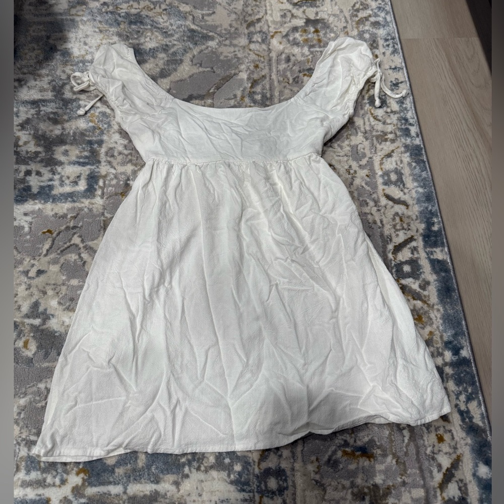 La Hearts White Off-Shoulder Mini Dress